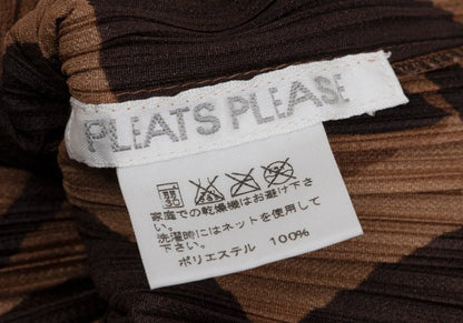 PLEATS PLEASE Mesh Layered Floral Blouse Brown Size 3