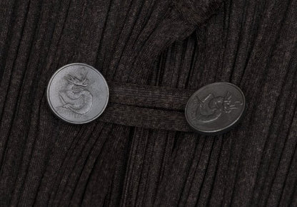 PLEATS PLEASE Metal Button Band Neck Blouse Brown Size 3