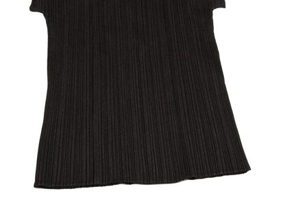 PLEATS PLEASE Metal Button Band Neck Blouse Brown Size 3