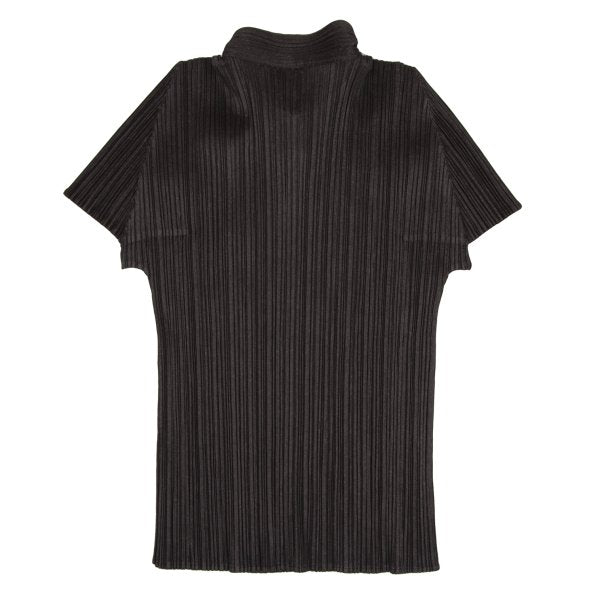 PLEATS PLEASE Metal Button Band Neck Blouse Brown Size 3