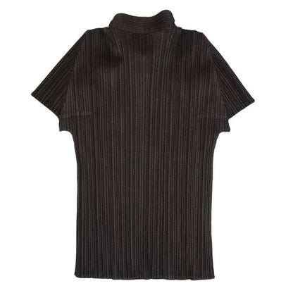 PLEATS PLEASE Metal Button Band Neck Blouse Brown Size 3