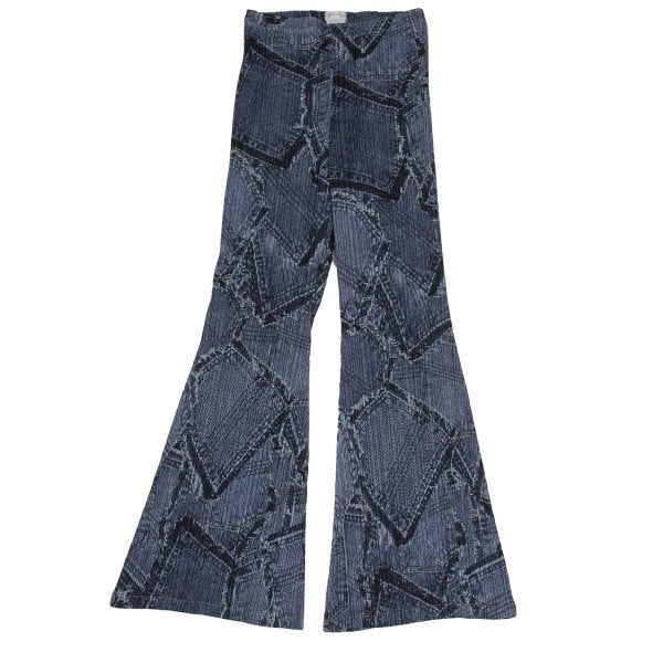 PLEATS PLEASE Patchwork Denim Print Jeans Indigo Size 1