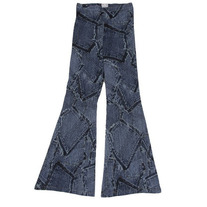 PLEATS PLEASE Patchwork Denim Print Jeans Indigo Size 1