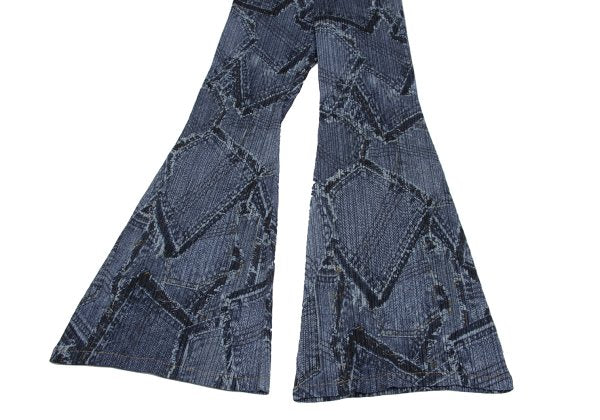 PLEATS PLEASE Patchwork Denim Print Jeans Indigo Size 1