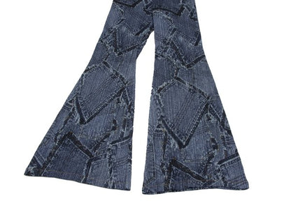 PLEATS PLEASE Patchwork Denim Print Jeans Indigo Size 1