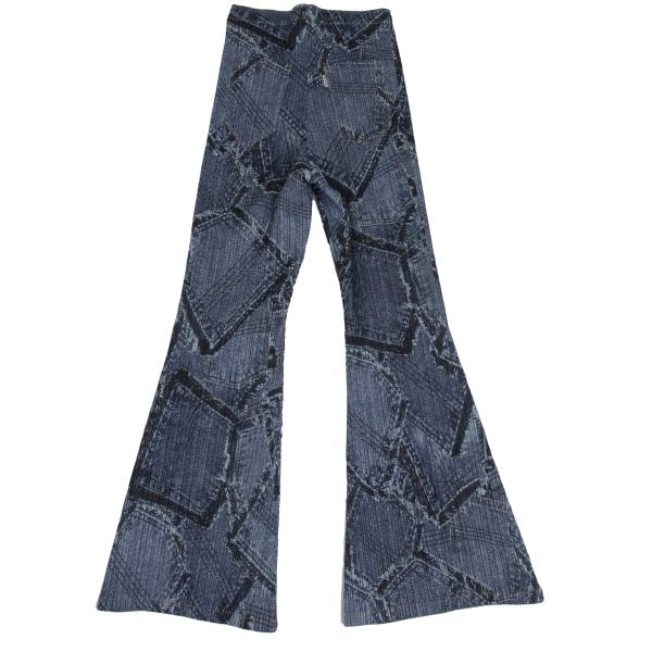 PLEATS PLEASE Patchwork Denim Print Jeans Indigo Size 1