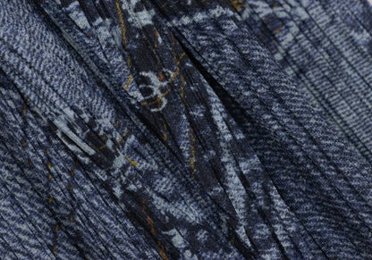 PLEATS PLEASE Patchwork Denim Print Jeans Indigo Size 1