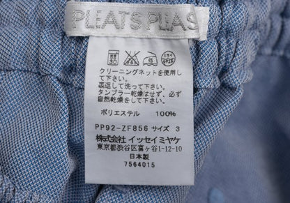 PLEATS PLEASE Ultrasonic Cutting Cropped Light Blue Pants Size 3