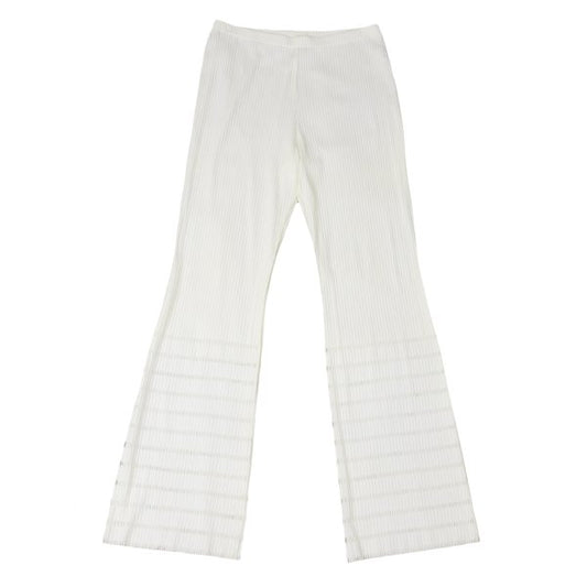PLEATS PLEASE A-POC Cutting Rib Flare Pants White Size 3