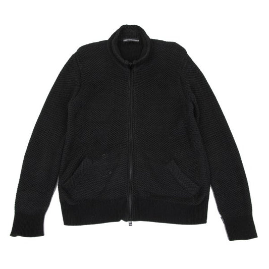 ISSEY MIYAKE MEN Black Cotton Mesh Double Zip Jacket Size 2