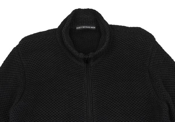 ISSEY MIYAKE MEN Black Cotton Mesh Double Zip Jacket Size 2