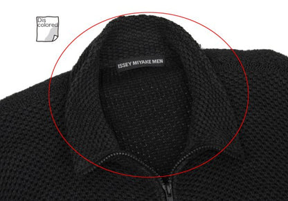 ISSEY MIYAKE MEN Black Cotton Mesh Double Zip Jacket Size 2