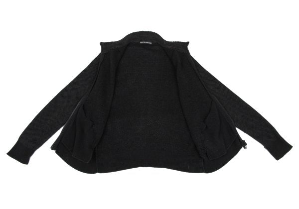 ISSEY MIYAKE MEN Black Cotton Mesh Double Zip Jacket Size 2