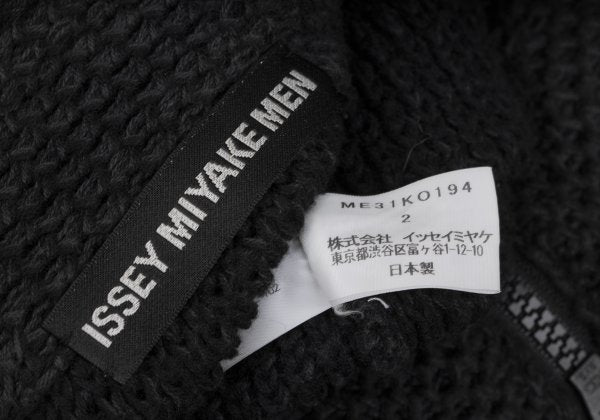 ISSEY MIYAKE MEN Black Cotton Mesh Double Zip Jacket Size 2