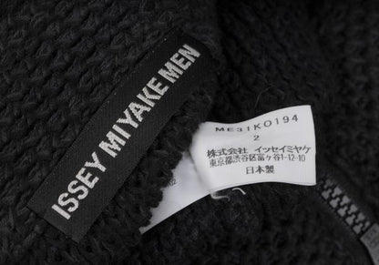 ISSEY MIYAKE MEN Black Cotton Mesh Double Zip Jacket Size 2