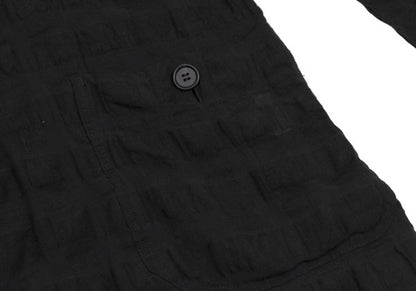 ISSEY MIYAKE MEN Dyed Linen Cotton Plaid Jacket Black Size 2