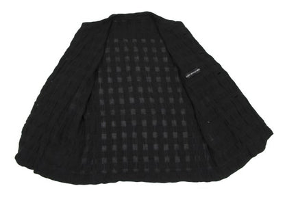 ISSEY MIYAKE MEN Dyed Linen Cotton Plaid Jacket Black Size 2