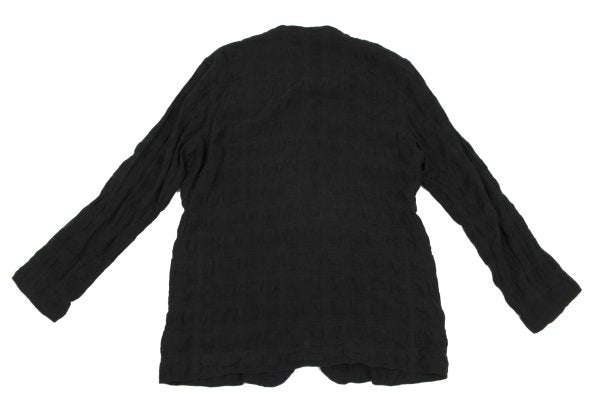 ISSEY MIYAKE MEN Dyed Linen Cotton Plaid Jacket Black Size 2
