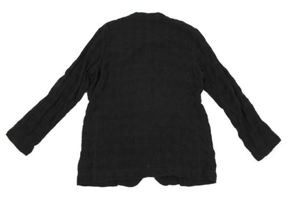 ISSEY MIYAKE MEN Dyed Linen Cotton Plaid Jacket Black Size 2