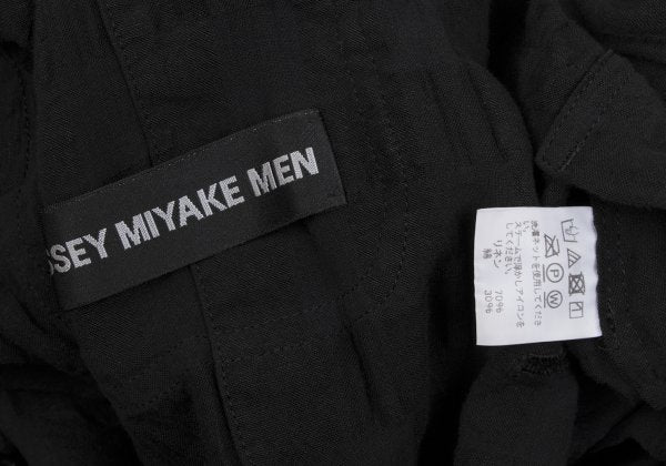 ISSEY MIYAKE MEN Dyed Linen Cotton Plaid Jacket Black Size 2