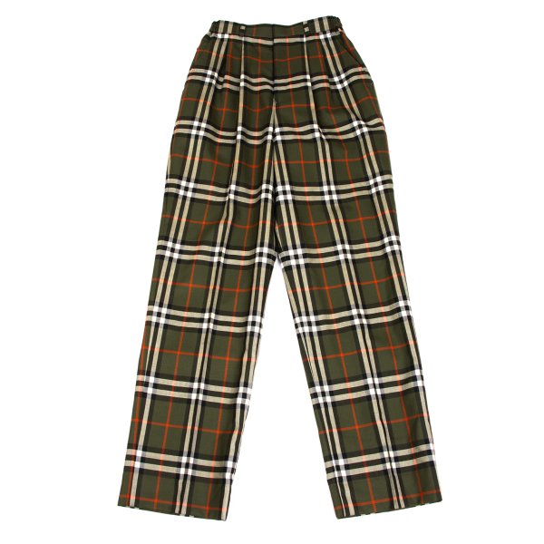 Burberrys' Nova Check Two-Pleat Pants Green Size M