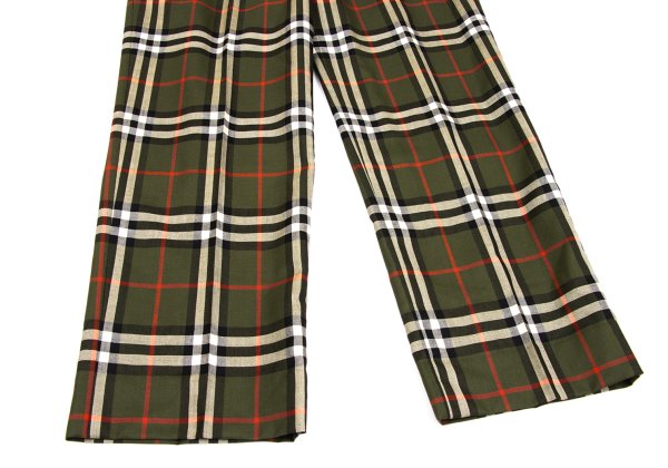 Burberrys' Nova Check Two-Pleat Pants Green Size M