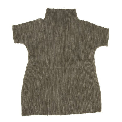 HIROKO BIS Polyester Pleated High Neck T-Shirt Khaki Size 9