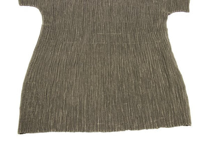 HIROKO BIS Polyester Pleated High Neck T-Shirt Khaki Size 9