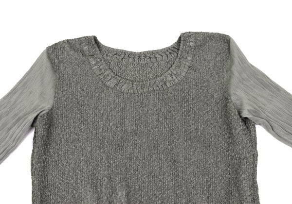 HIROKO BIS Dot Tulle Panel Midi Dress Grey Size 13AB