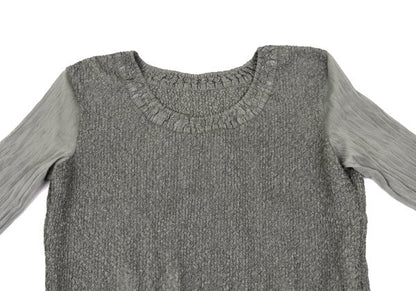 HIROKO BIS Dot Tulle Panel Midi Dress Grey Size 13AB