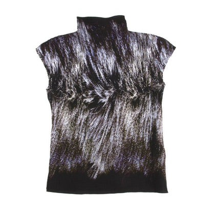 ISSEY MIYAKE me Stretch Pleated Hair Blouse Black Size F