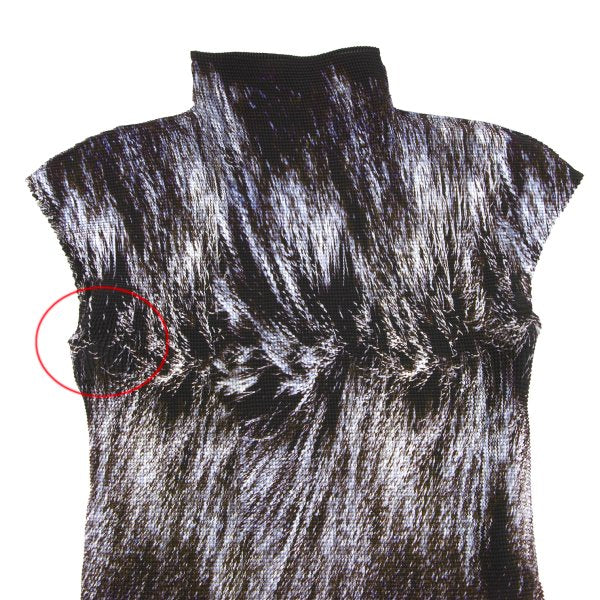 ISSEY MIYAKE me Stretch Pleated Hair Blouse Black Size F