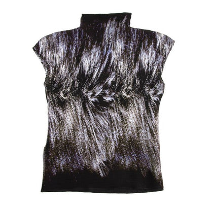ISSEY MIYAKE me Stretch Pleated Hair Blouse Black Size F