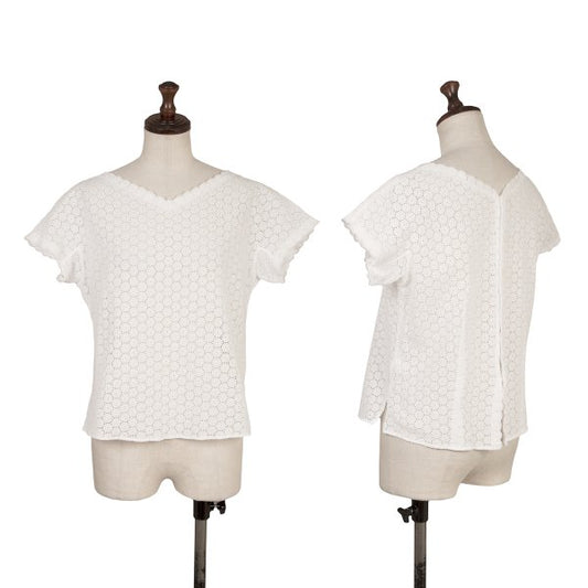 45rpm Cotton Back Button Lace Blouse White Size 3