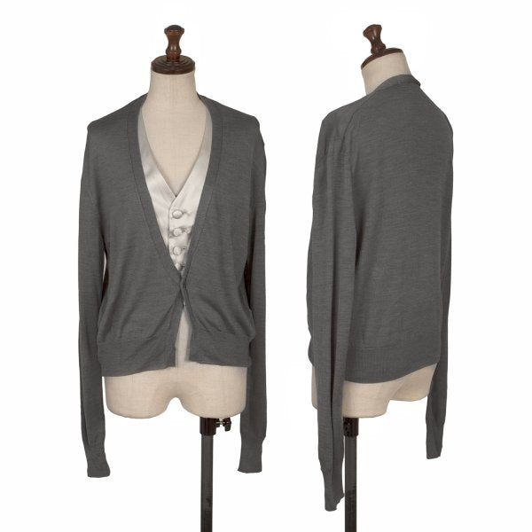 LIMI feu Silk Vest Layered Knit Cardigan Gray Size S