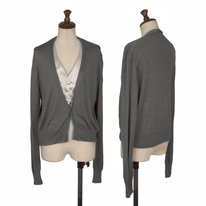LIMI feu Silk Vest Layered Knit Cardigan Gray Size S