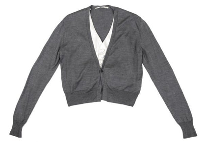 LIMI feu Silk Vest Layered Knit Cardigan Gray Size S