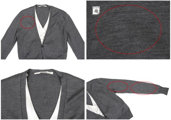 LIMI feu Silk Vest Layered Knit Cardigan Gray Size S