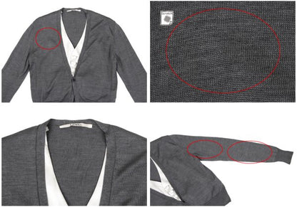 LIMI feu Silk Vest Layered Knit Cardigan Gray Size S