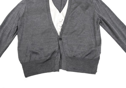 LIMI feu Silk Vest Layered Knit Cardigan Gray Size S