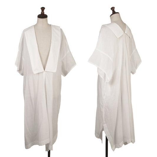 LIMI feu 19SS Cotton Design Collar Midi Dress White Size S