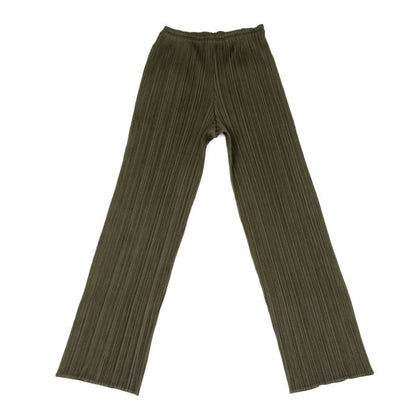 PLEATS PLEASE Pleated Straight Pants Khaki Green Size 2