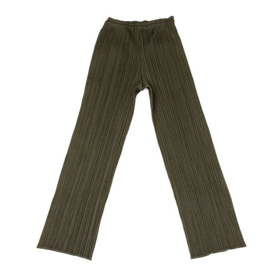 PLEATS PLEASE Pleated Straight Pants Khaki Green Size 2