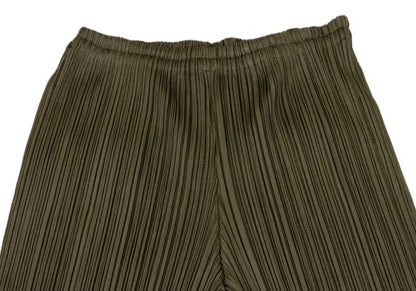 PLEATS PLEASE Pleated Straight Pants Khaki Green Size 2