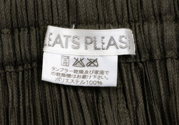 PLEATS PLEASE Pleated Straight Pants Khaki Green Size 2