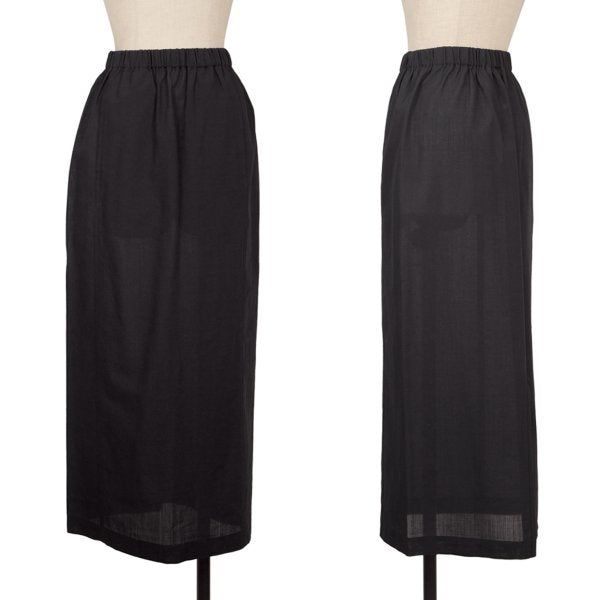 COMME des GARCONS Summer Wool Maxi Skirt Navy Size M