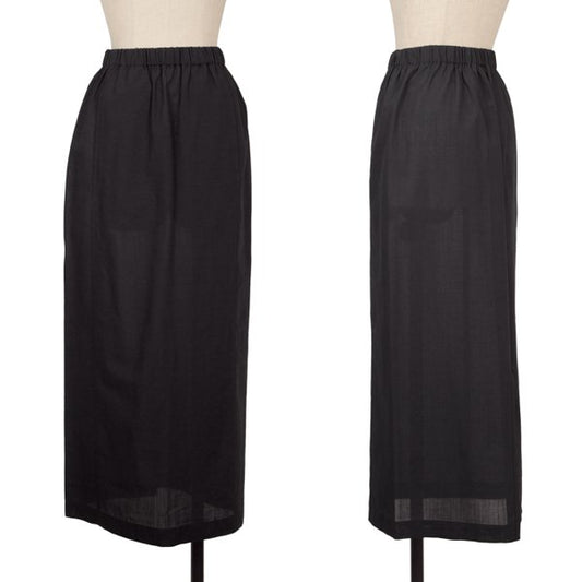 COMME des GARCONS Summer Wool Maxi Skirt Navy Size M