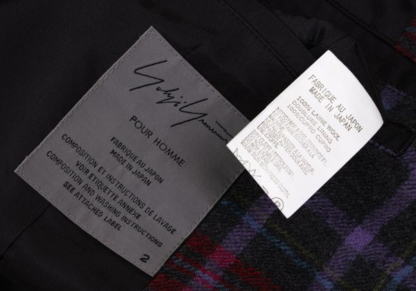 Yohji Yamamoto POUR HOMME Wool Tuck Hem Jacket Gray Size 2
