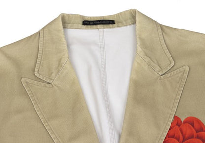 Y's for men Cotton Dahlia Print Peaked Jacket Beige Size 4