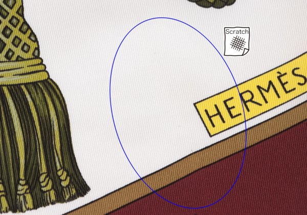 HERMES LES CLES Carré Scarf White/Bordeaux